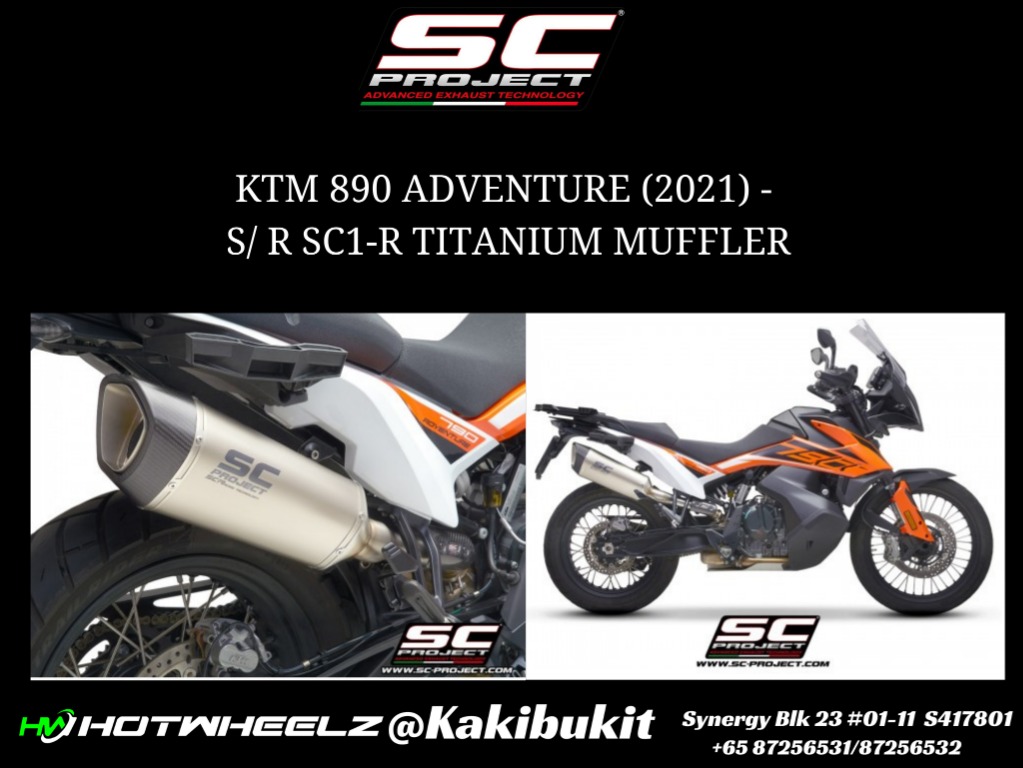 SC PROJECT EXHAUSTS - KTM 890 ADVENTURE (2021) - S/ R SC1-R TITANIUM ...