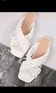 Shein Vegan Leather Open-Toe Braided Strap Sandals