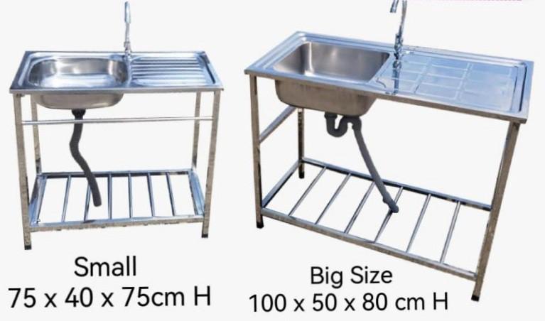STAINLESS STEEL KITCHEN SINK WITH STAND / SINGLE BOWL SINK ...