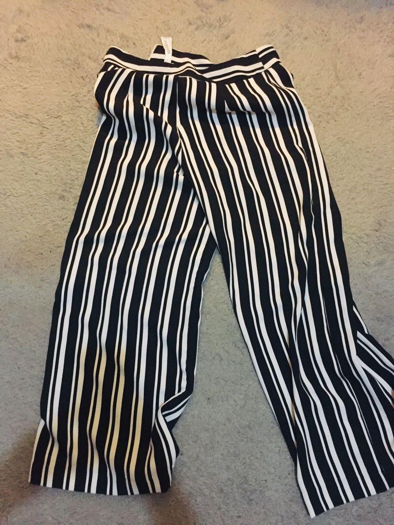 Stradivarius Stripe Pants, Fesyen 