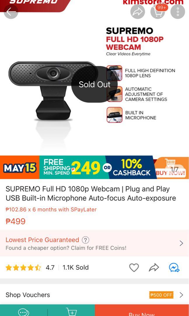 Supremo webcam full HD 1080p, Computers & Tech, Parts & Accessories