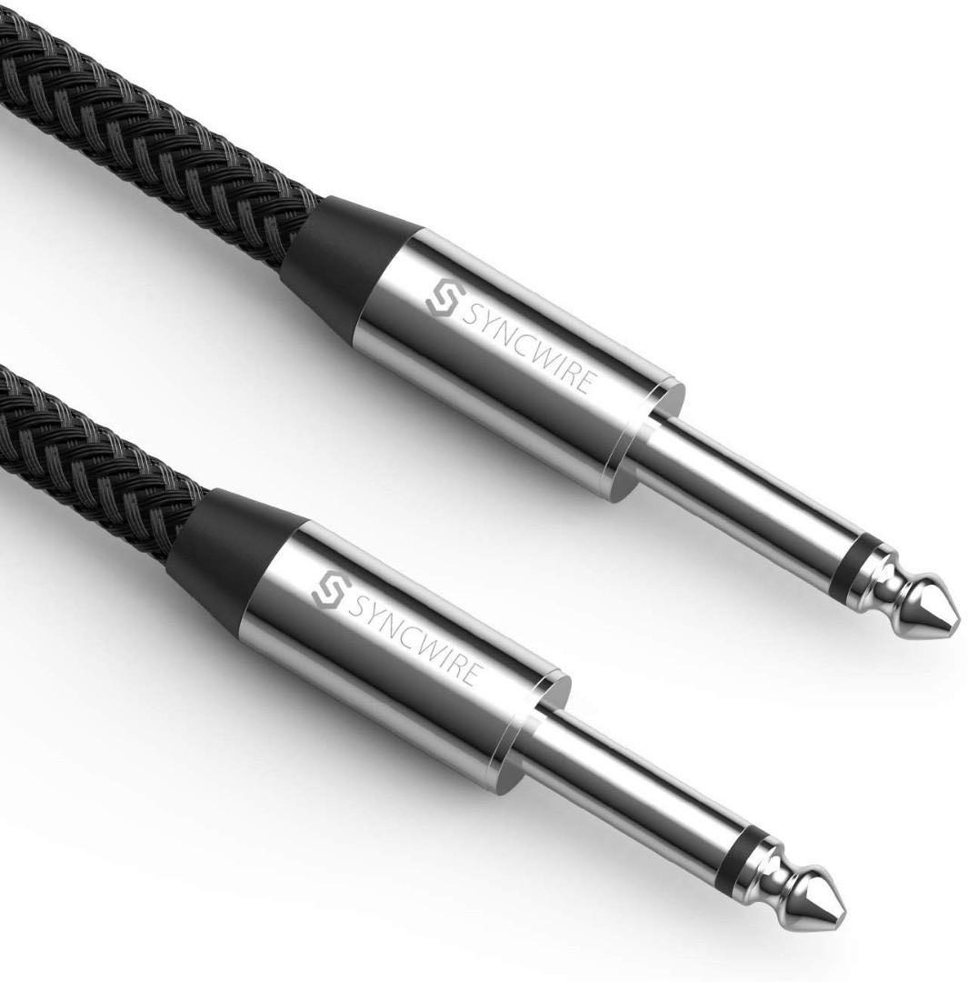 6 Colours 3m Green Guitar Lead 6.35mm Mono Jack to Jack/Instrument Cable/Patch Lead