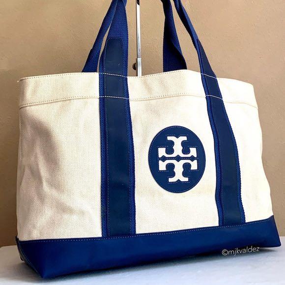 tory burch canvas beach tote