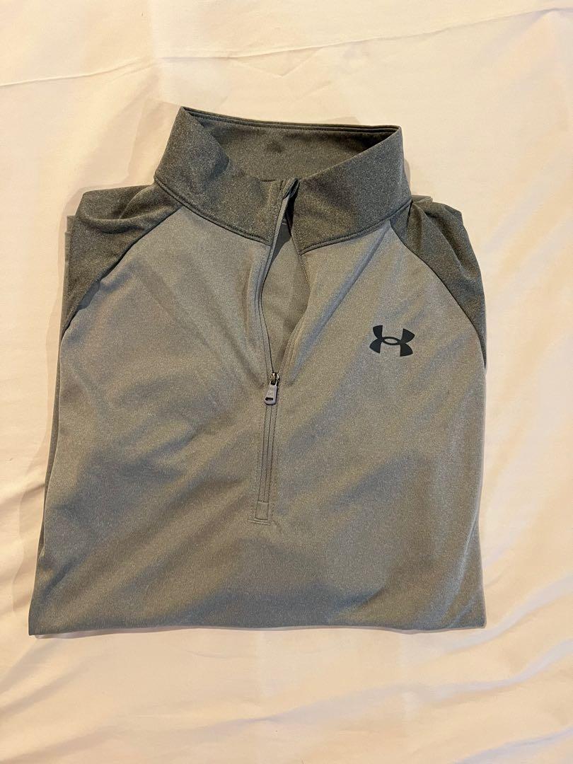 Under Armour Running Jacket (Category: Activewear) located in Manila. Submitted by nix1203 (Listing ID 1159592387, Image 2). Description: WTS UnderArmour Running Jacket Grey Size: XS-Small (18x26).