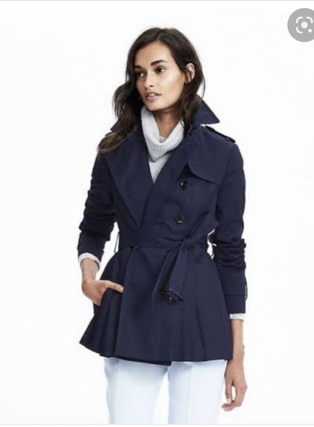 Uniqlo trench coat with belt navy blue 