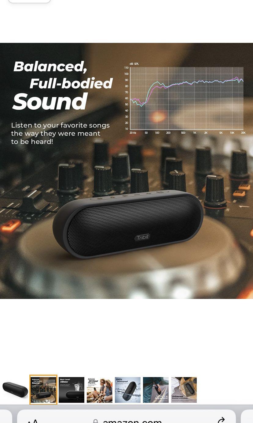 Upgraded Tribit MaxSound Plus Portable Bluetooth Speaker with 24W Powerful  Louder Sound, Exceptional XBass, Audiobook EQ, 20H Playtime, IPX7
