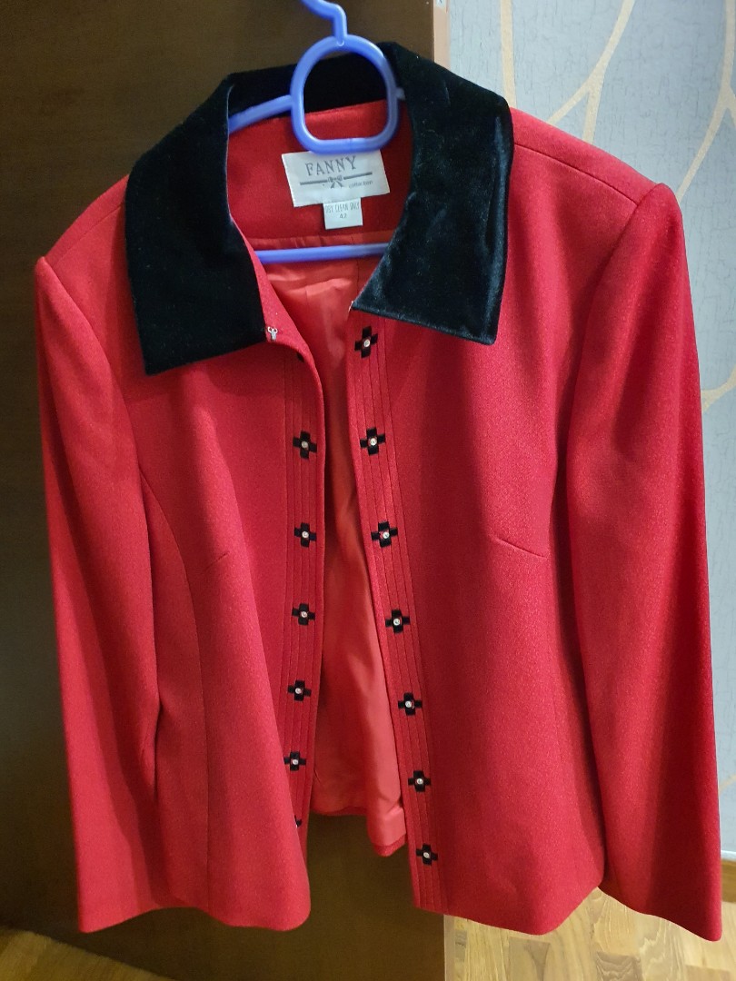 Red jacket with deals collar