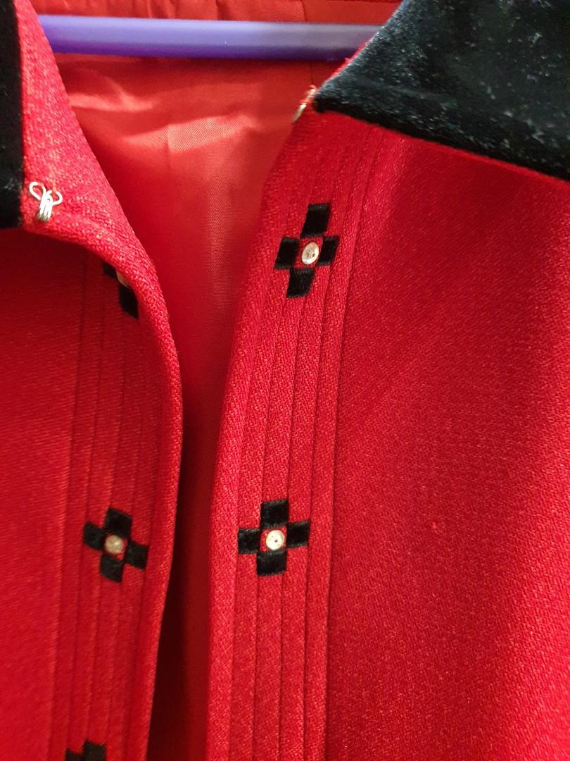 Red jacket clearance with collar