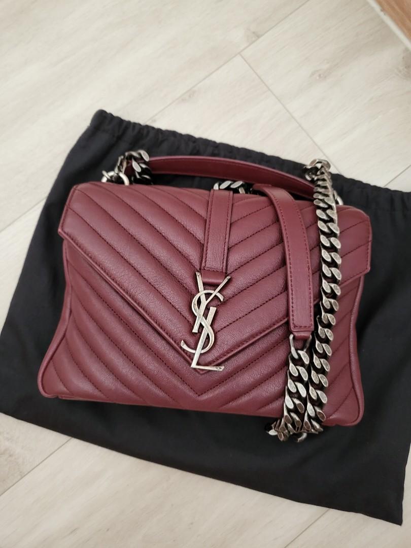 Ysl college shop bag burgundy