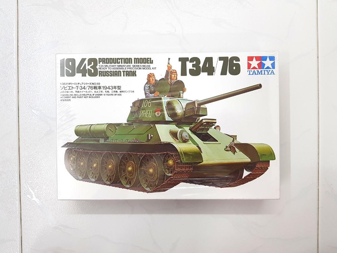 Tamiya Model Kit 35059 1943 Production Model Russian Tank T34/76 sealed 