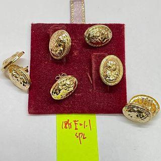 18K Saudi Gold cameo earrings