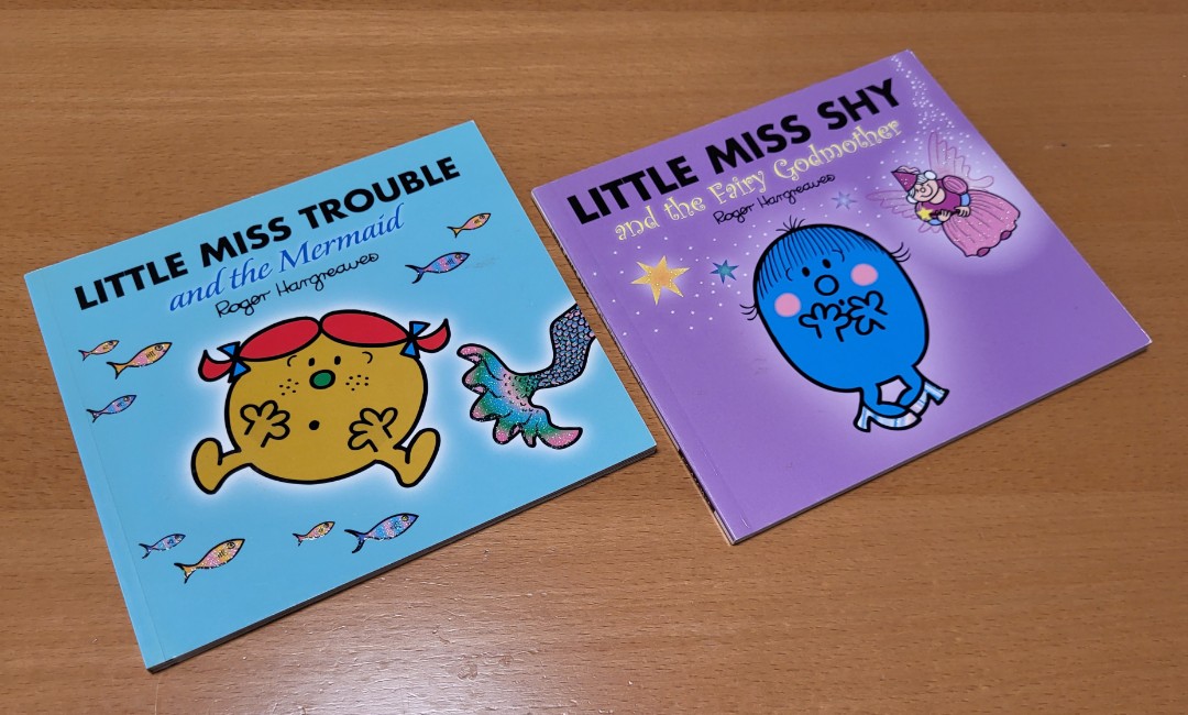 2 for $80：Little Miss Trouble and the Mermaid , Little Miss Shy and the  Fairy Godmother, 興趣及遊戲, 書本& 文具, 小朋友書- Carousell