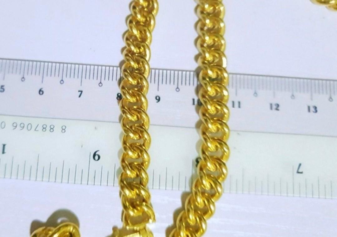 916 Hollow Gold Chain Cuban Fishbone 