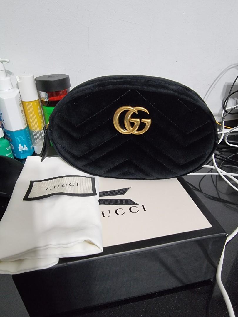 Gg marmont top velvet belt bag