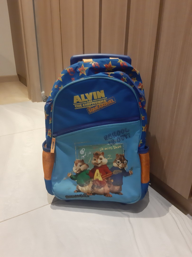 Alvin The Chipmunks Trolley Wheels School Bag Babies Kids