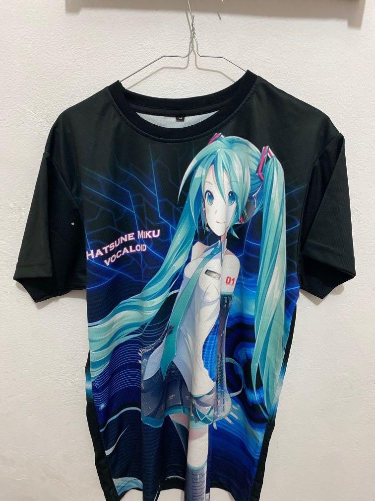 Anime Hatsune miku jersey, Fesyen Wanita, Pakaian Wanita, Atasan di