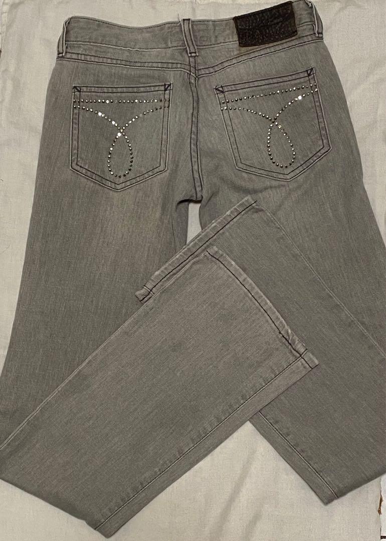 calvin klein low rise flared denim 