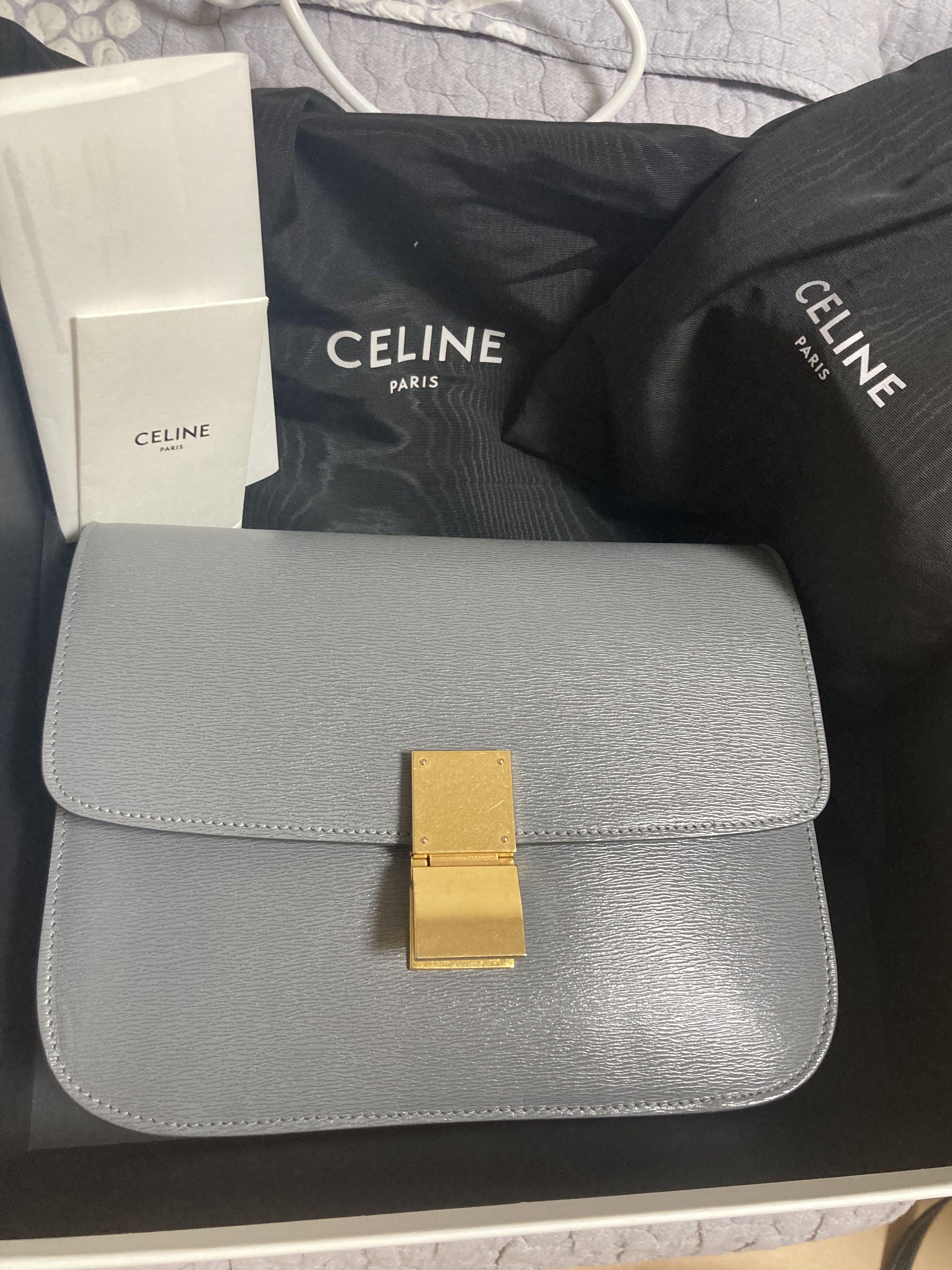 Celine Classic Box Medium Grey 水波紋 名牌 手袋及銀包 Carousell