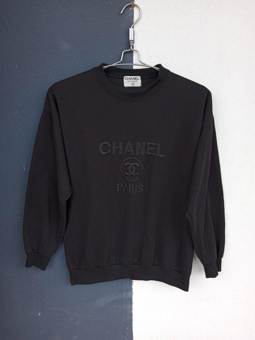 Black chanel sweatshirt hot sale