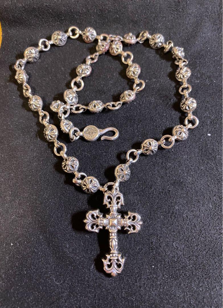 Chrome hearts deals cross ball necklace