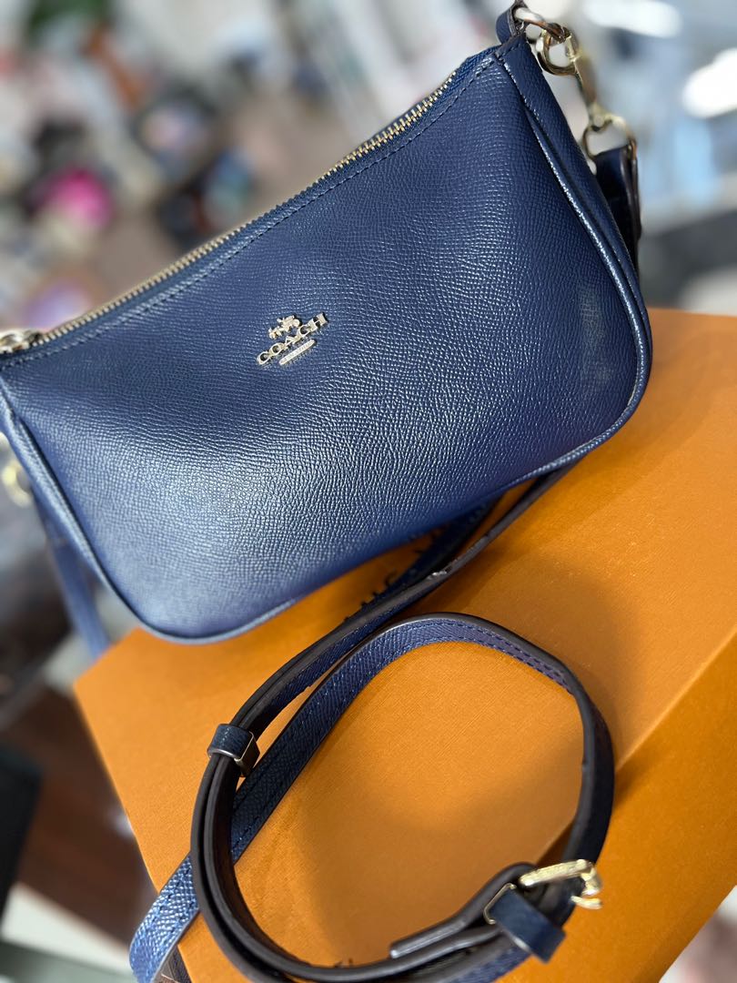 coach blue sling bag