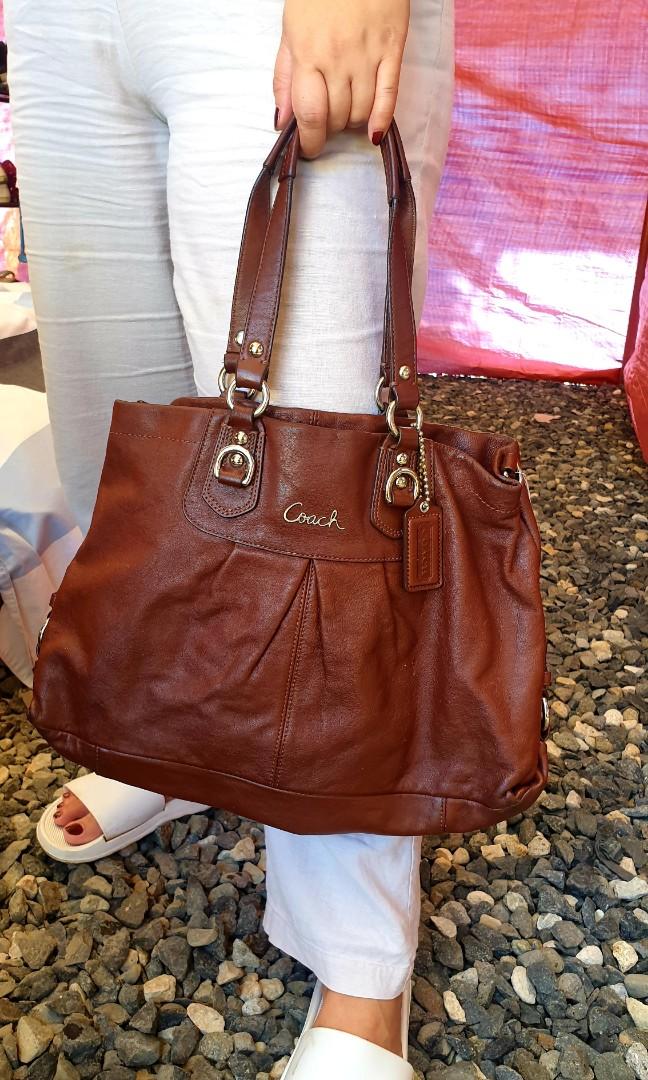 Coach leather brown bag hotsell