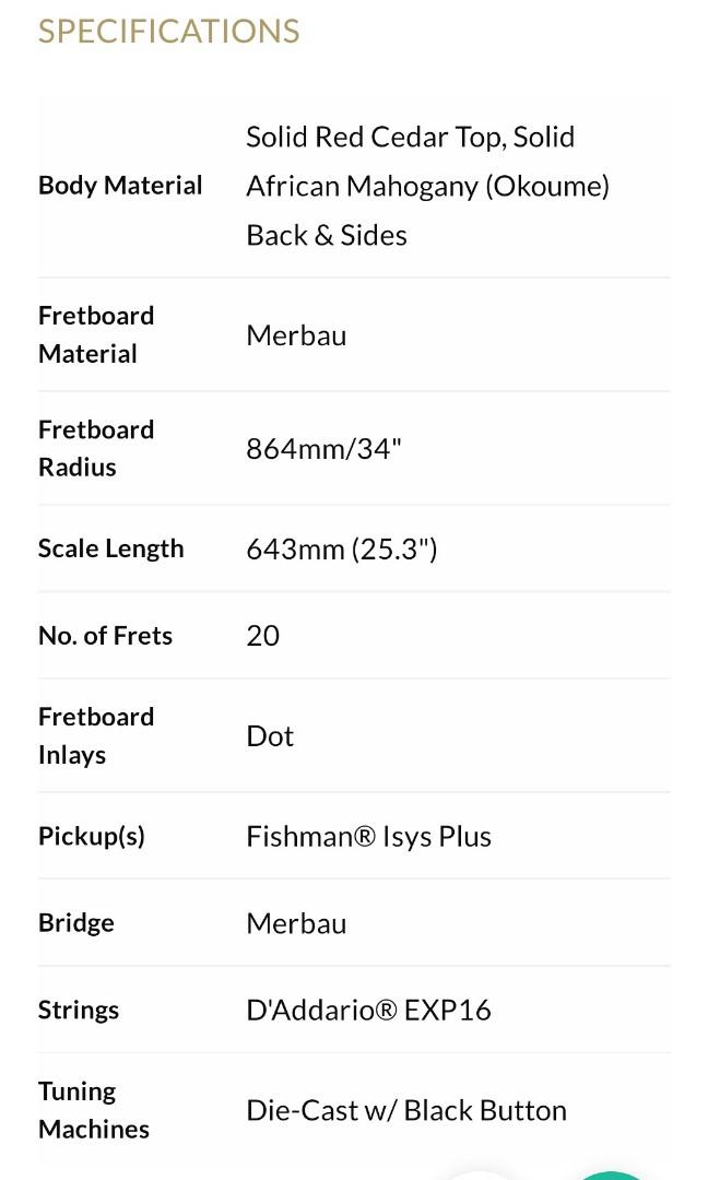 CORT SFXCED Acoustic guitar with Fishman pickups., Hobbies & Toys