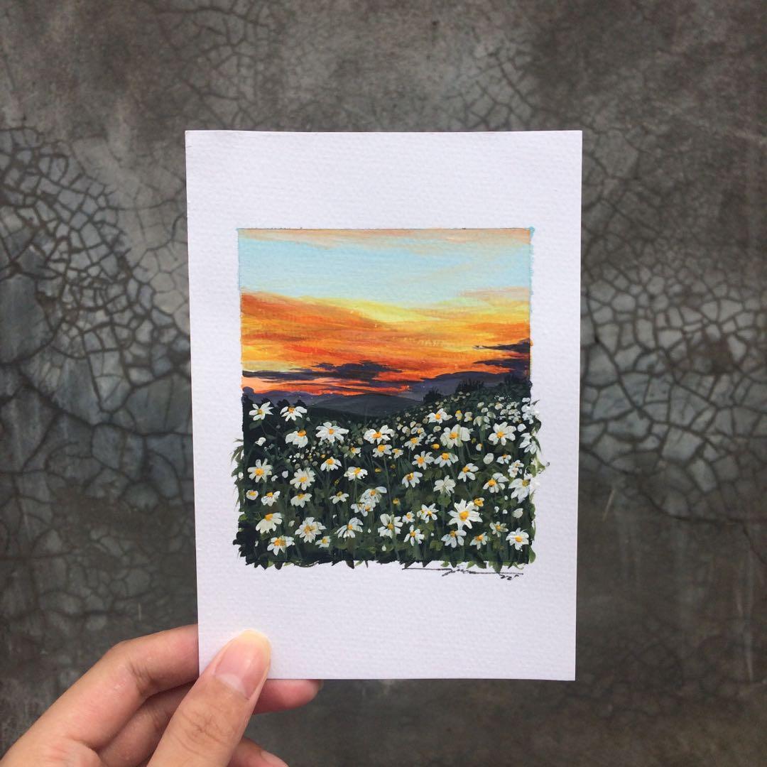 daisy gouache painting (Category: Art & Prints) located in Botolan. Submitted by louangelle_ (Listing ID 1164052628, Image 1). Description: size 4x6 220gsm paper original.