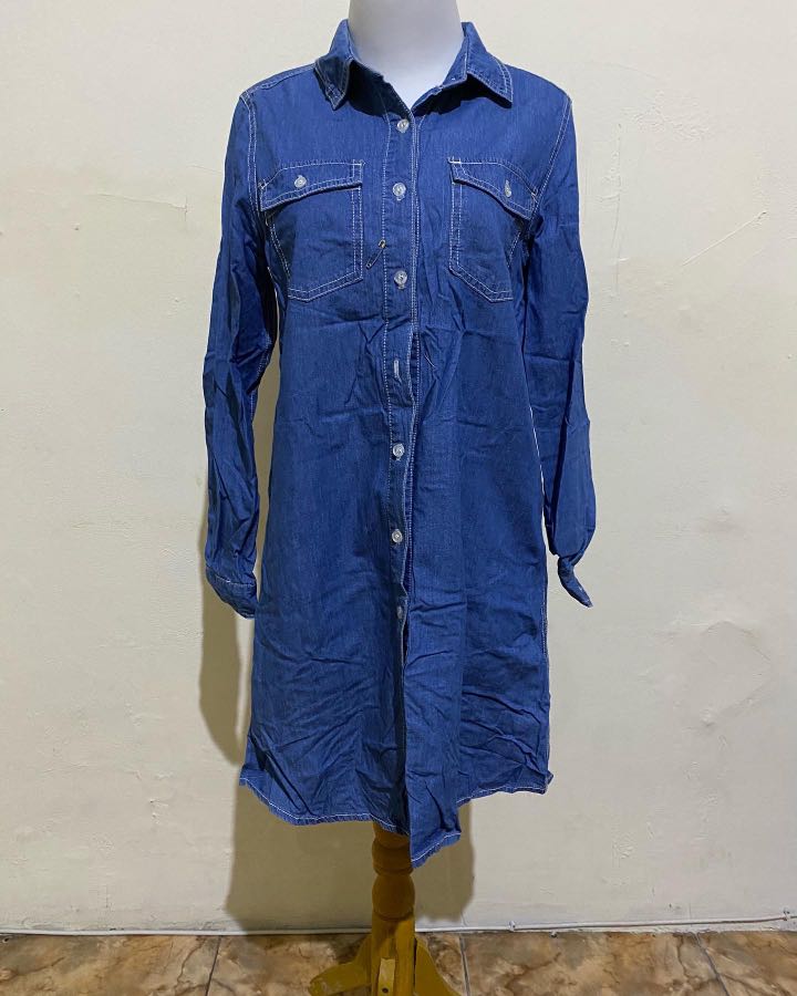 Denim Dress, Fesyen Wanita, Pakaian 