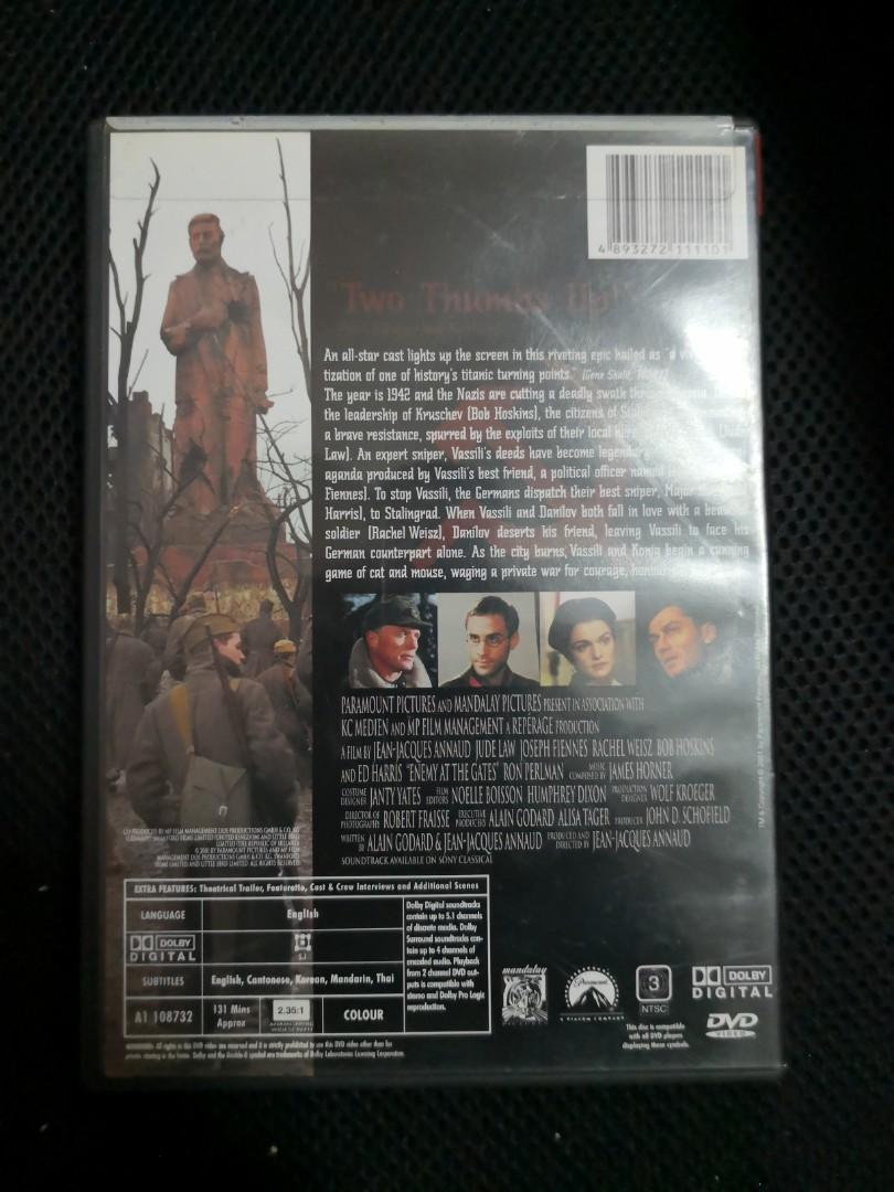 DVD 7000/7026 敵對邊緣Enemy at the Gates 祖迪羅莉素慧絲, 興趣及遊戲, 音樂、樂器& 配件, 音樂與媒體- CD  及DVD - Carousell