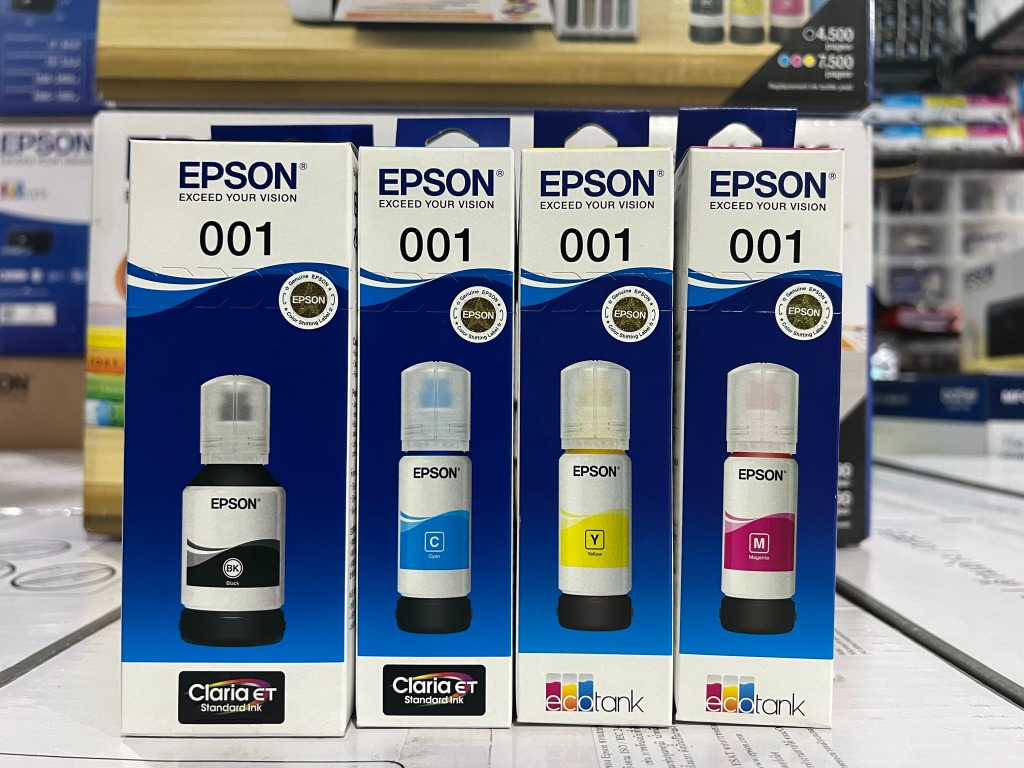 Epson 001 Genuine Ink Bottle Blackcyanmagentayellow Computers And Tech Printers Scanners 6547