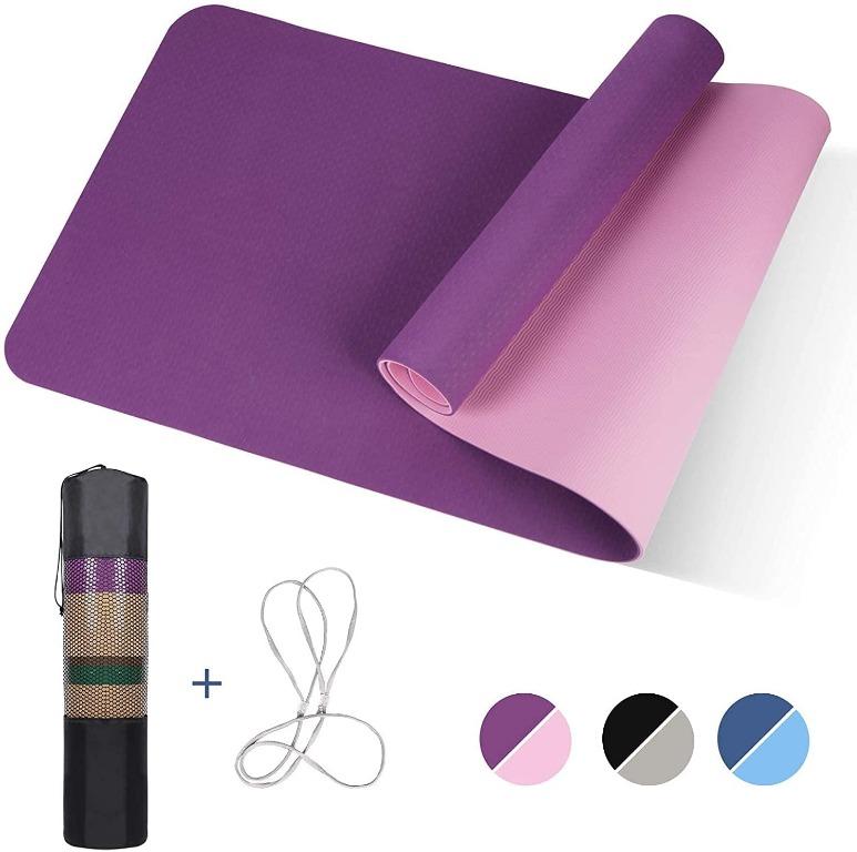 FREE DELIVERY<< Felovr Yoga Mat, Non-slip Eco Friendly Exercise Yoga Mat  for Men and Women, 1/4-Inch Thick High Density Pro Mat with Carrying Strap  for Yoga Pilates and Fitness Exercise, Sports Equipment