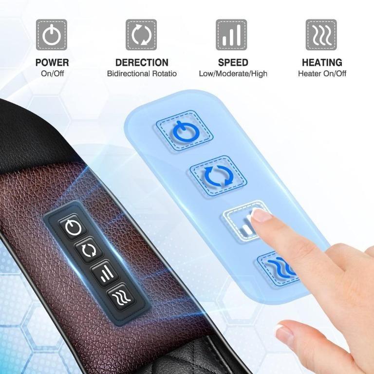 WOQQW Shiatsu Neck Massager with Heat Deep Tissue Kneading Back Massage  Pillow for Muscle Pain Relief 