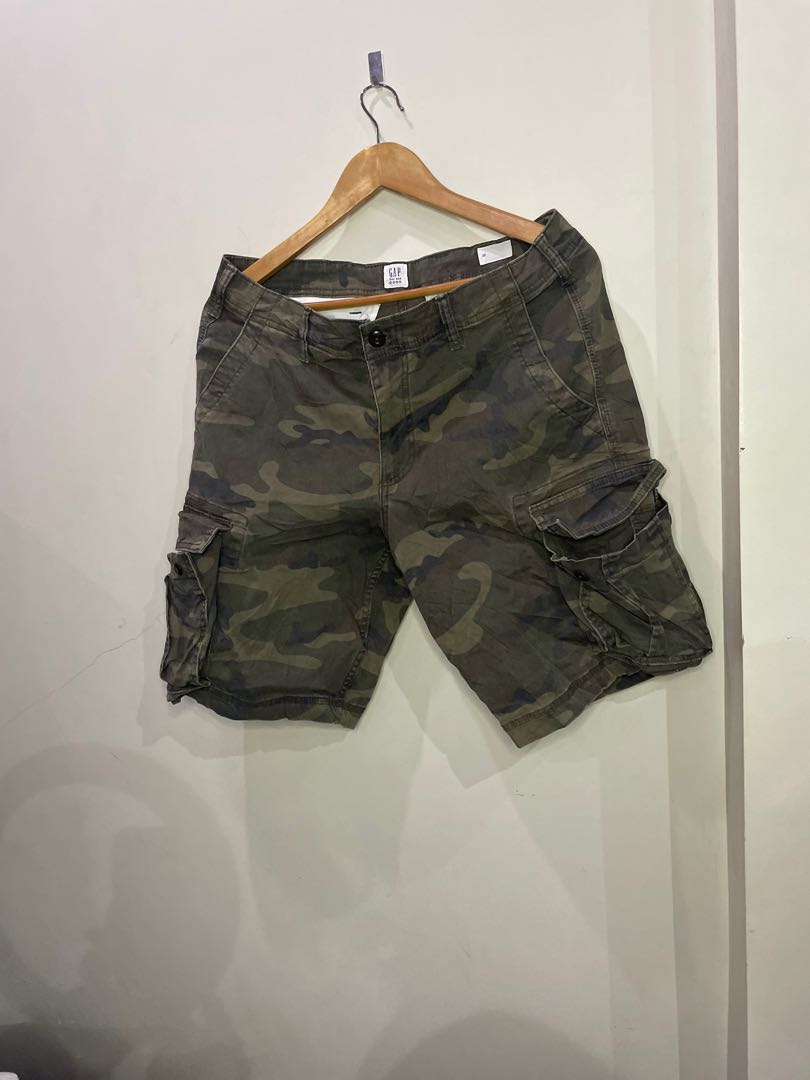 Gap Camouflage Cargo Shorts, Men'S Fashion, Bottoms, Shorts On Carousell