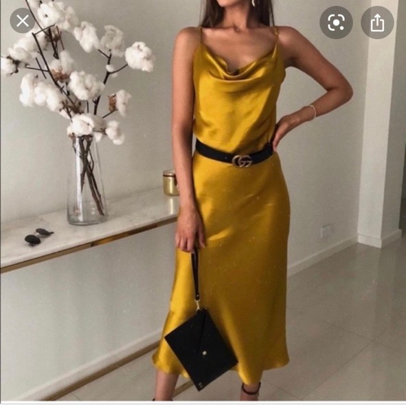 zara yellow dress satin