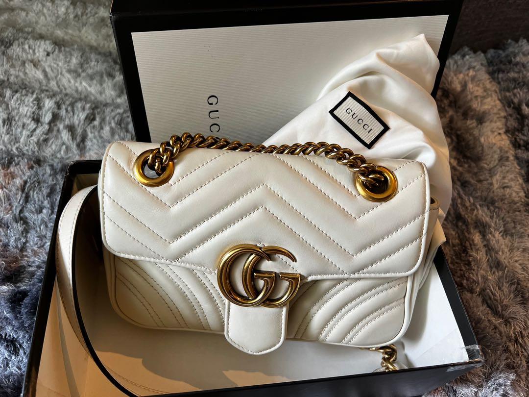 Surroundings Downward date Gucci Marmont Mini 22cm in Ivory, Women's Fashion, Bags & Wallets, Shoulder  Bags on Carousell