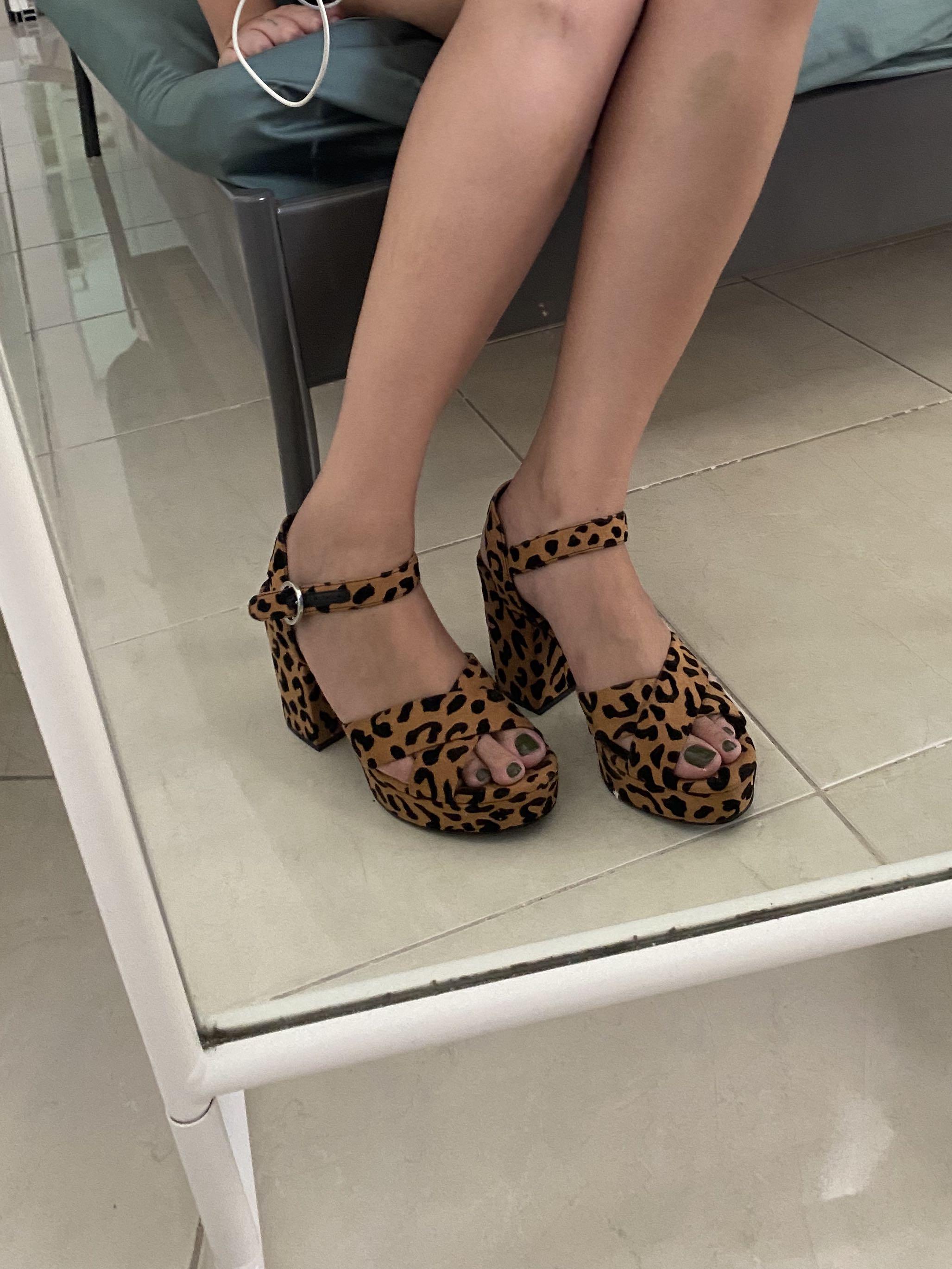 Animal print clearance platform heels