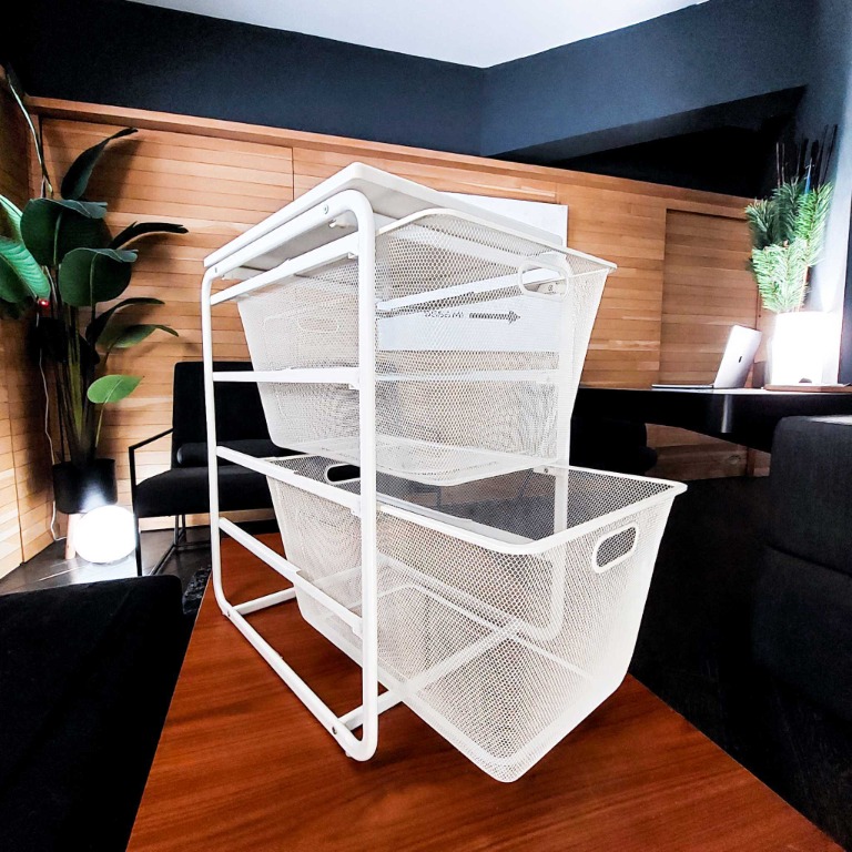 IKEA ALGOT 2 Tier Mesh Basket with Top, Furniture & Home Living