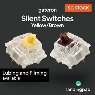 [In-stock] Gateron Silent Switches Silent Yellow Silent Brown LUBE & FILM AVAILABLE Keyboard Switches