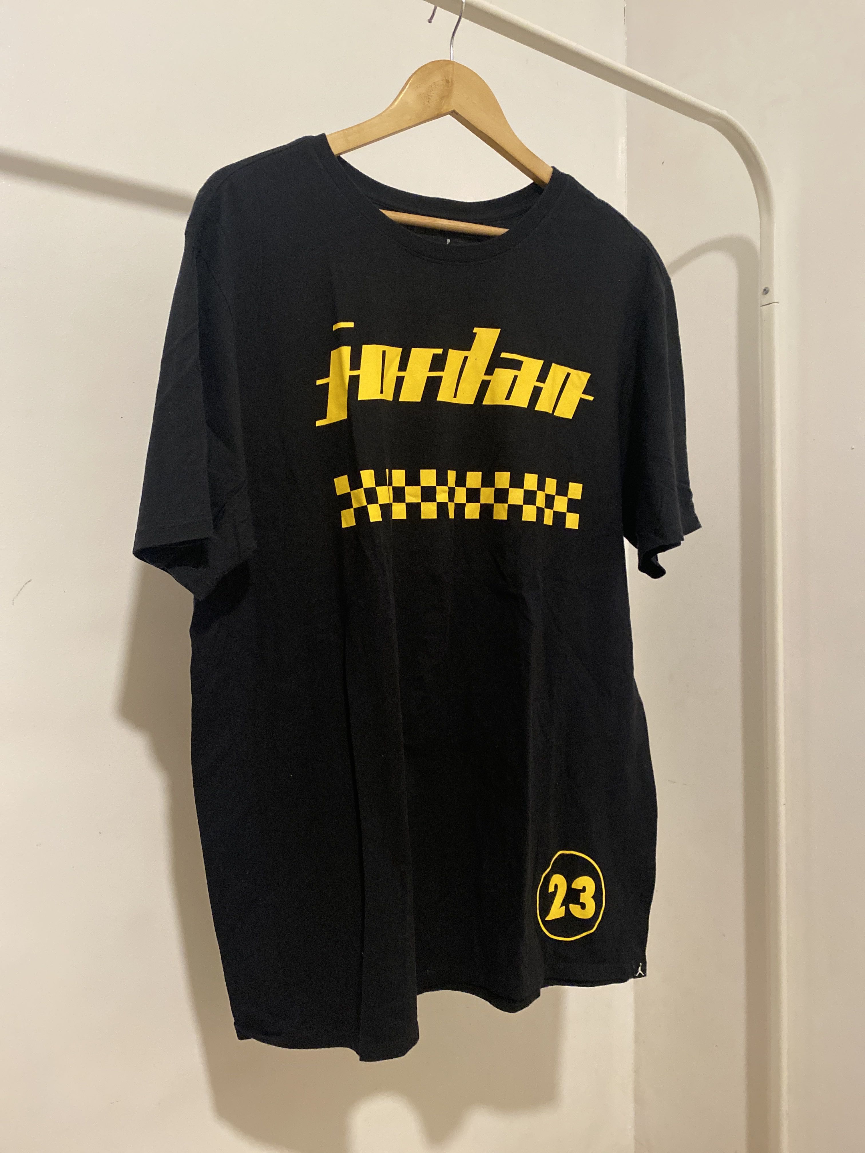 black and yellow jordan t shirt