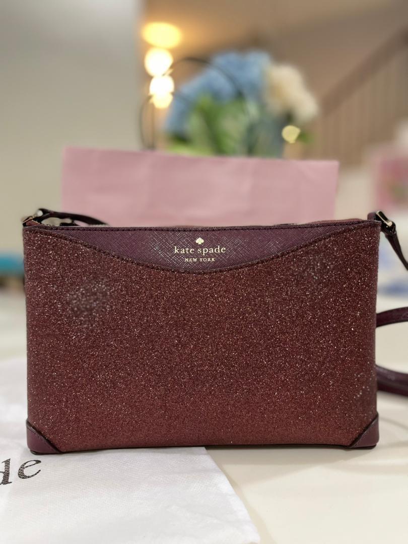 Kate spade on sale burgundy glitter purse