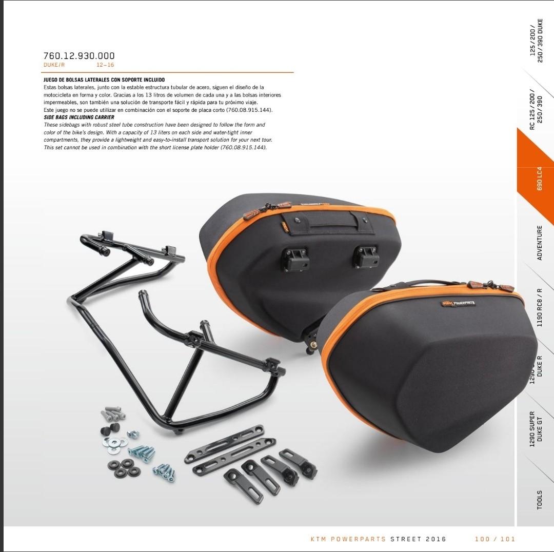 KTM Powerparts semi hard panniers, Motorcycles, Motorcycle Accessories