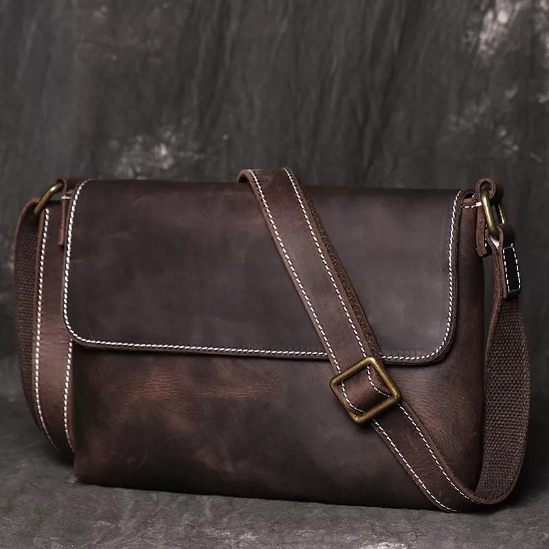 Men's genuine leather outlet shoulder bags
