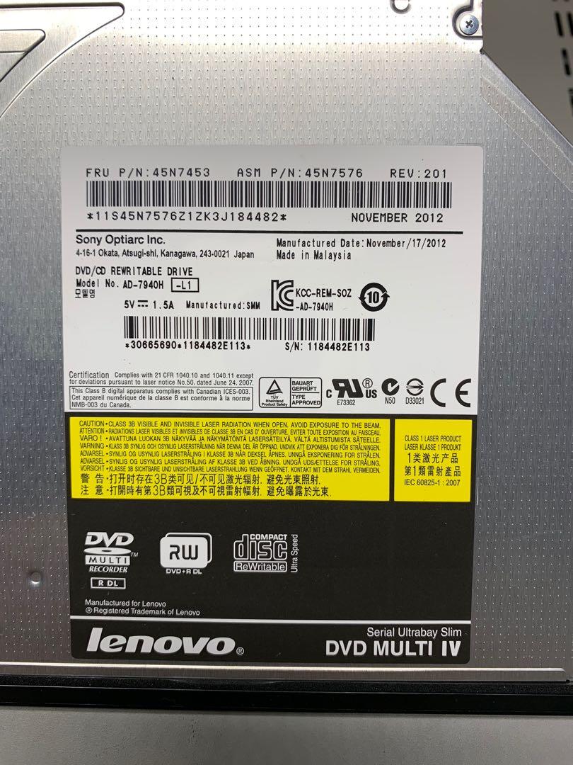 Lenovo Original Thinkpad Ultrabay DVD Burner (Category: Computer Parts) located in Paranaque City. Submitted by seb_trading (Listing ID 1163993889, Image 3). Description: DVD ROM drive original Lenovo IBM 9.5mm slim drive III internal drive replacment unused disc drive CD/DVD rewritable drive DVD MULTI IV last price 4units available, all same model po yan pls.
