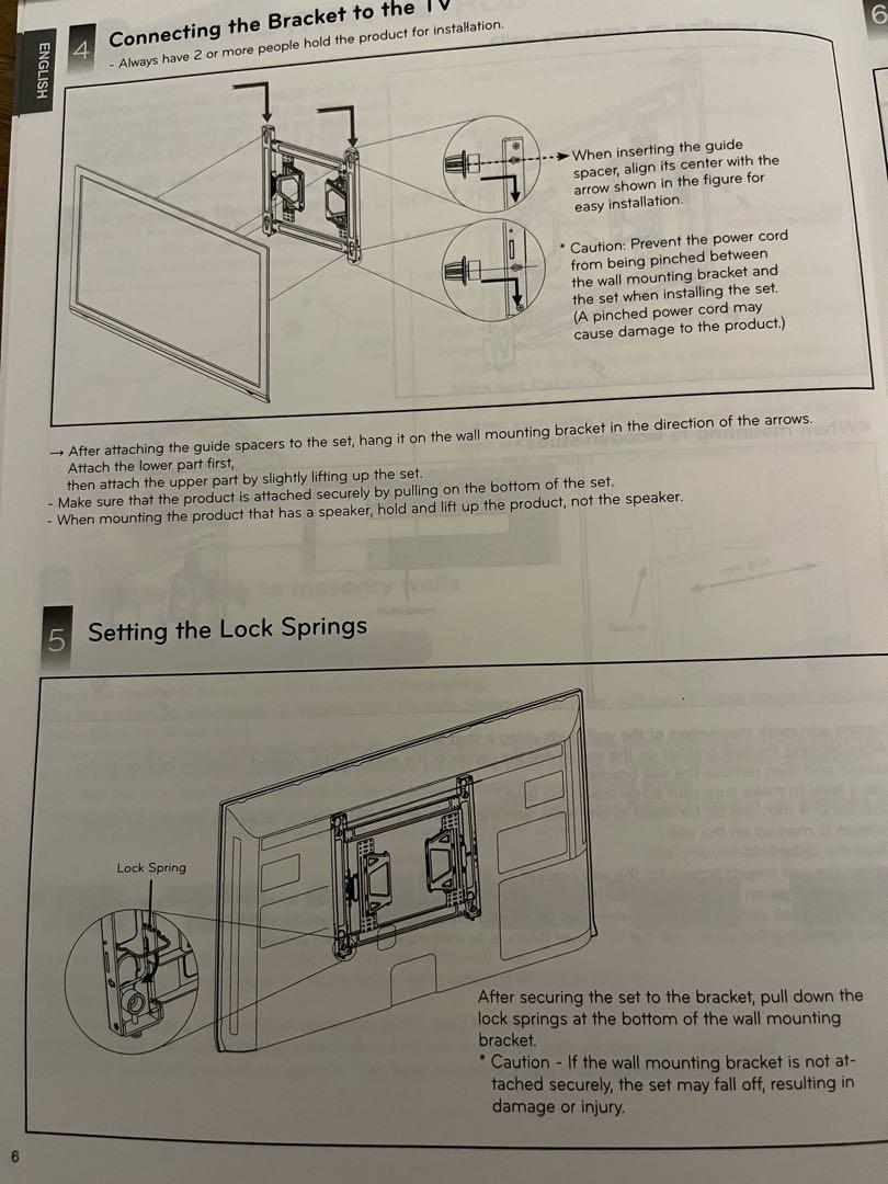 LG Tilt Wall Mounting Bracket LSW 640B, TV & Home Appliances, TV