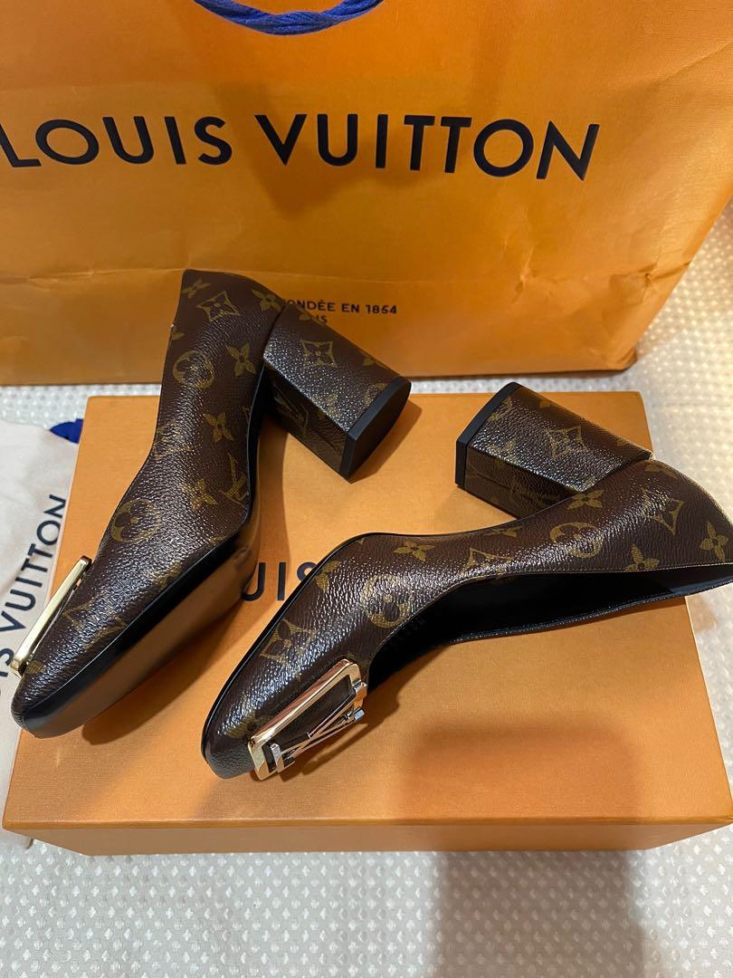 Louis Vuitton Brown Canvas Madeleine Pumps Size 38.5 Louis Vuitton