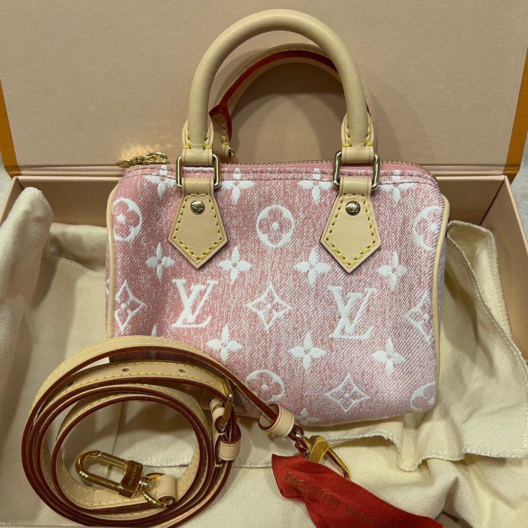 LV Nano Speedy Denim (Pink), Women's Fashion, Bags & Wallets, Cross-body  Bags on Carousell