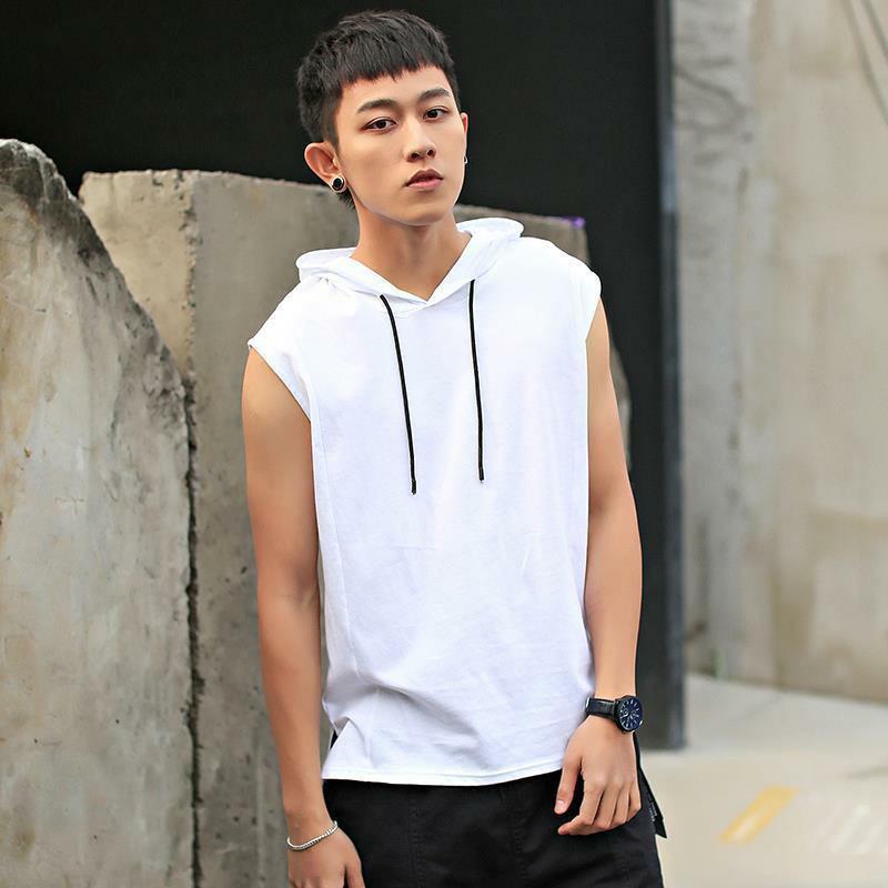 M 3XL men slim fit tank top hoodie shirt sleeveslees Men s Fashion Tops Sets Hoodies on Carousell