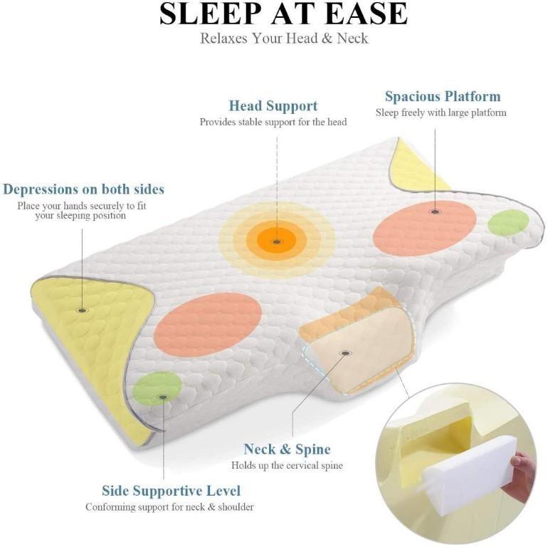 MARNUR Cervical Memory Foam Pillow Contoured Orthopedic Pillow