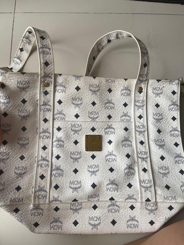 Shopping Bag White Mcm Tote Bag MCM Original Tote Bag, Barang